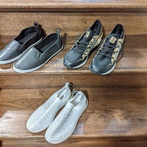 Brand new , never worn 3 pairs of slip on runners Size 9